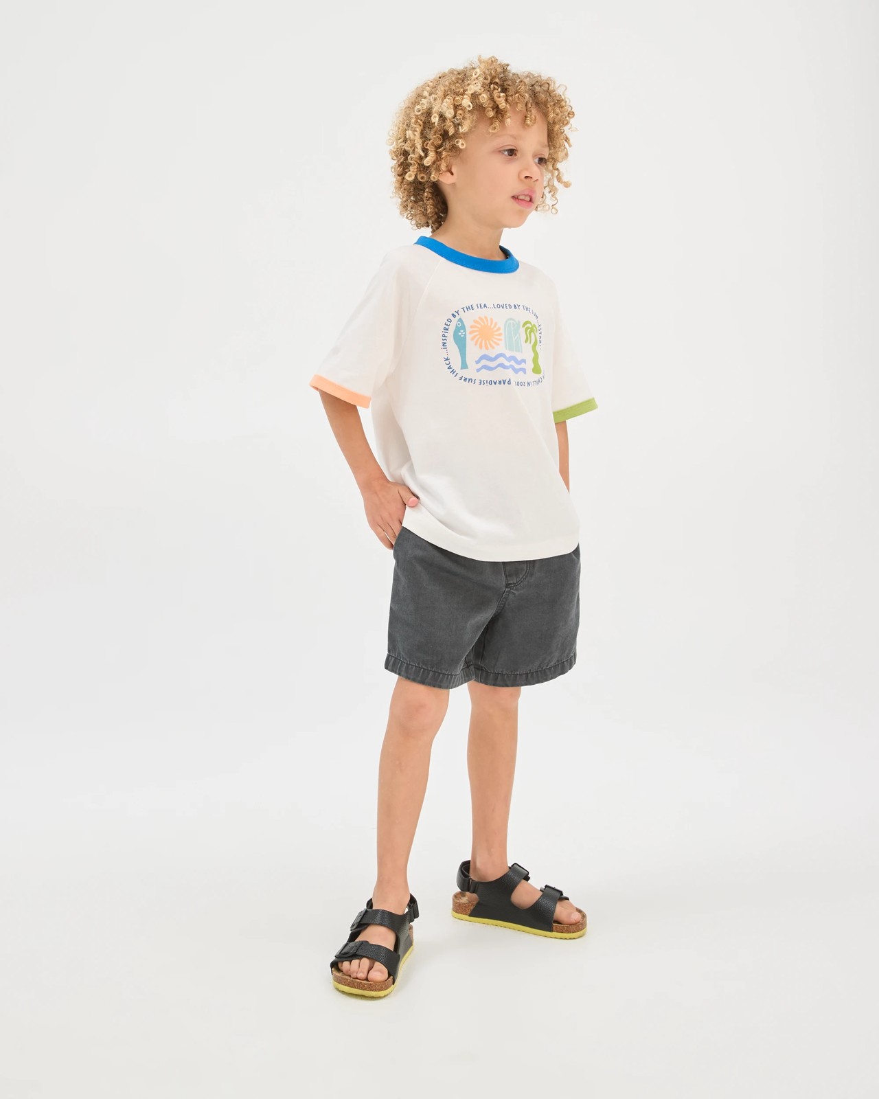 Cotton Chambray Volley Shorts - Black 2 of 5