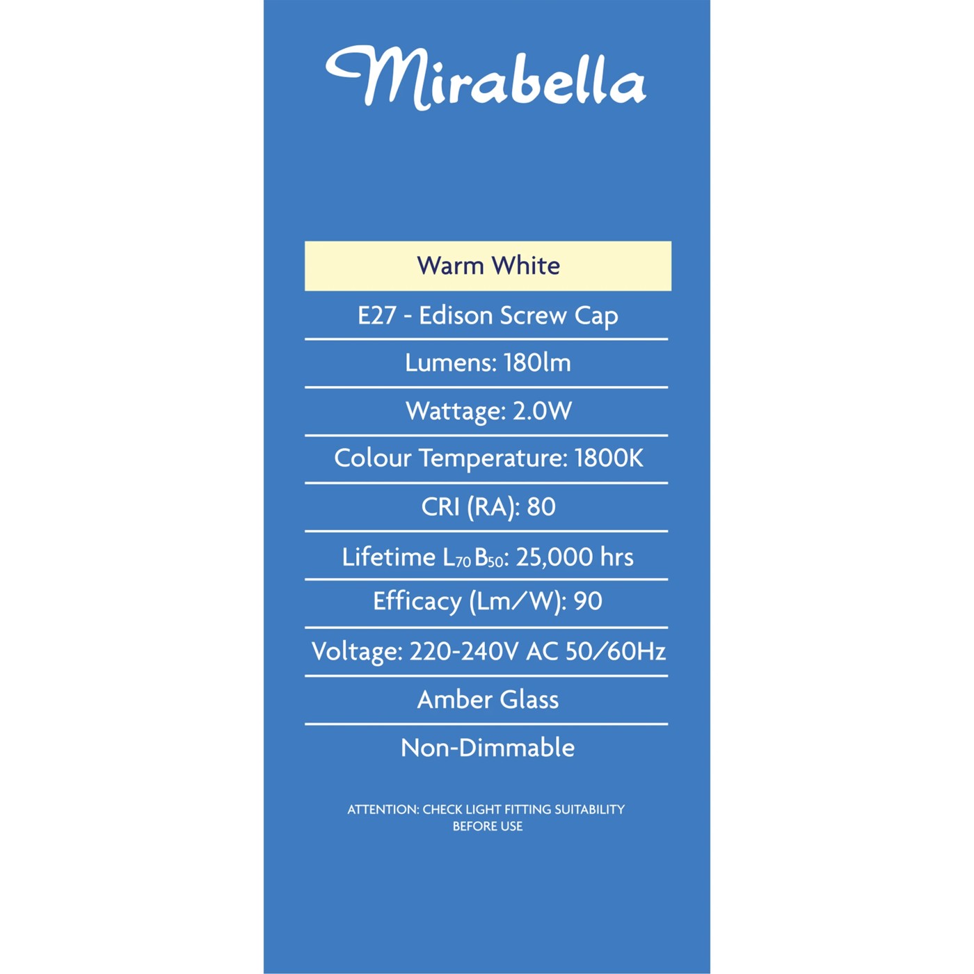 I001219 Mirabella LED ST58 Filament Amber ES 2W 150 Lumen 4 of 5