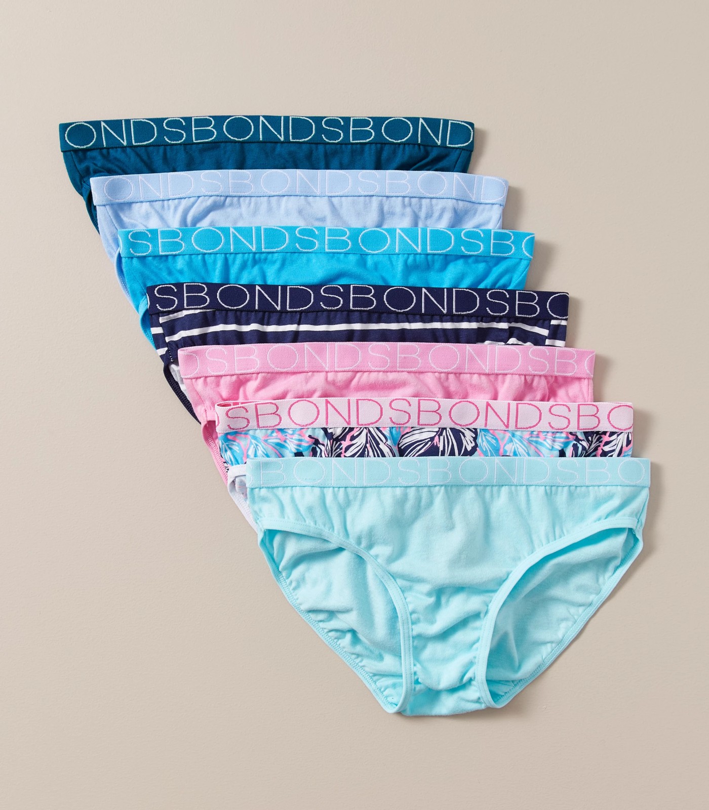 Bonds Girls Everyday Bikini Briefs 7 Pack - Multi - Size 8 - 10