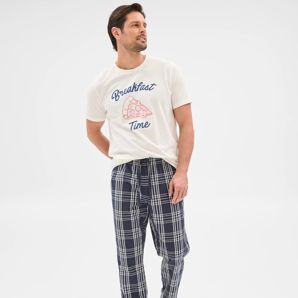 Mens Australian Cotton Jersey/Poplin Pyjama Set