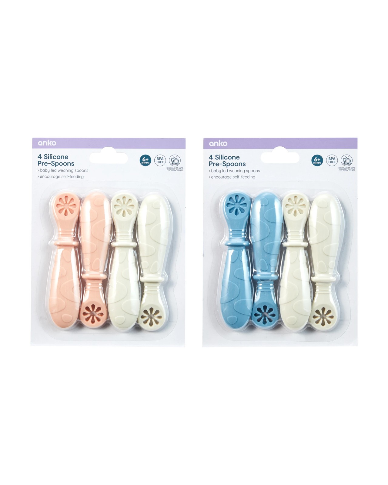 Anko 4 Pack Silicone Pre-Spoons - Assorted 5 of 5