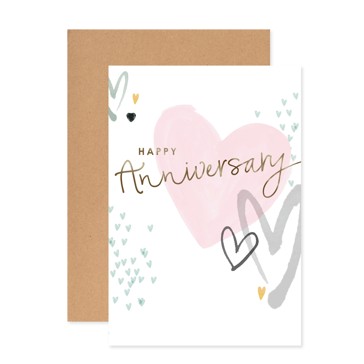 Hallmark Anniversary Card - Silver Hearts