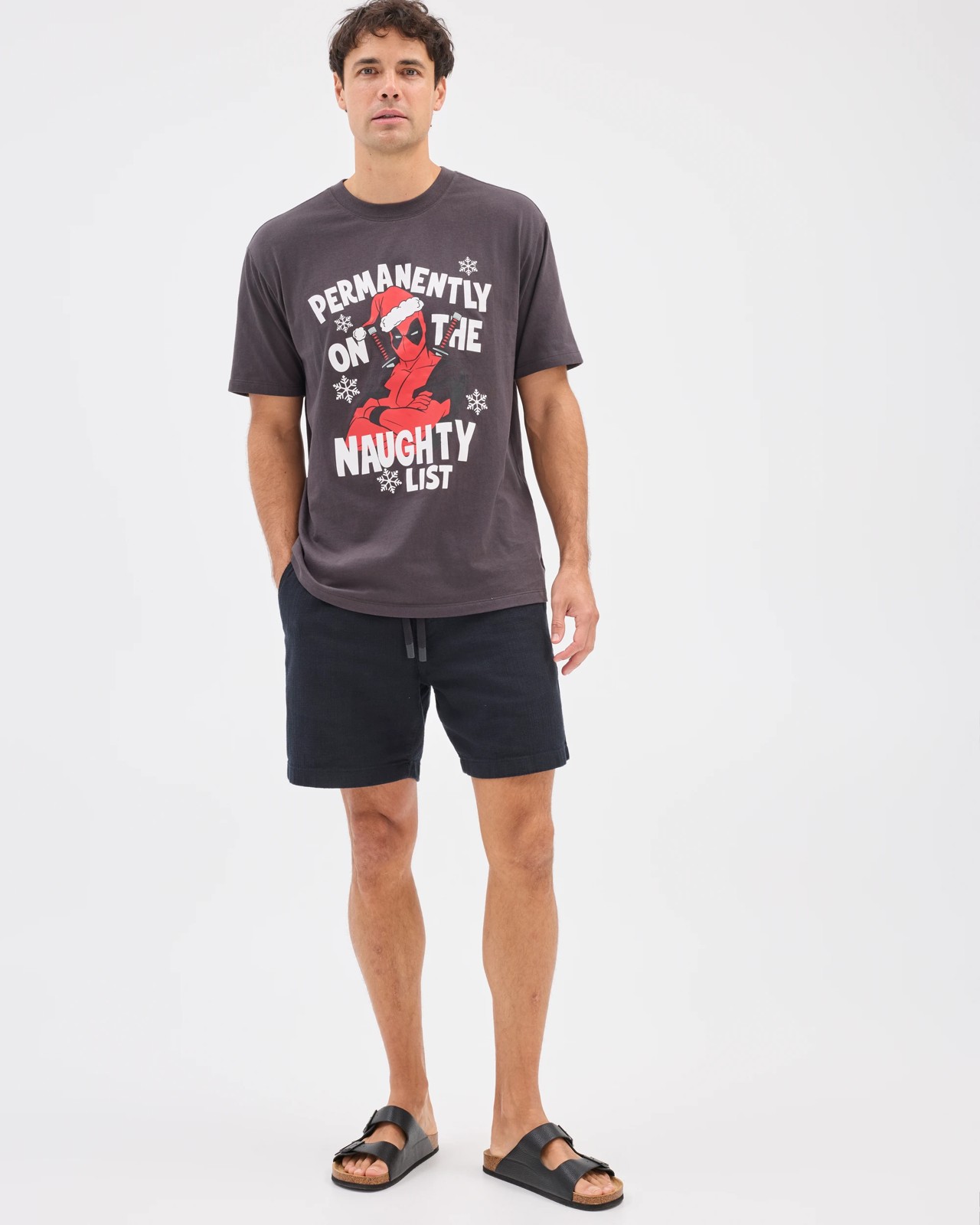 Licensed Australian Cotton Deadpool Christmas T-Shirt 2 of 5