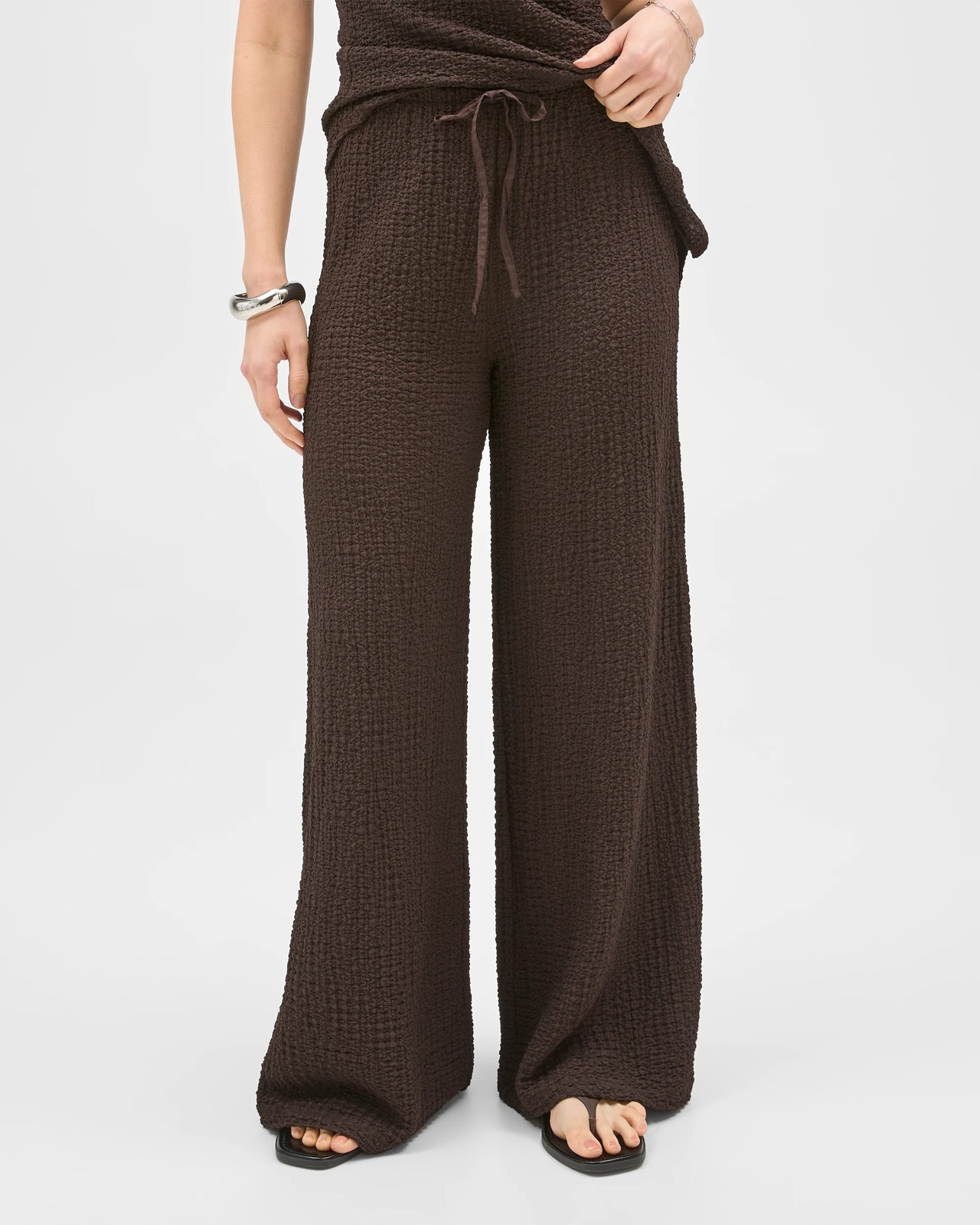 Lily Loves Textured Straight Leg Pants - Truffle 3 of 5