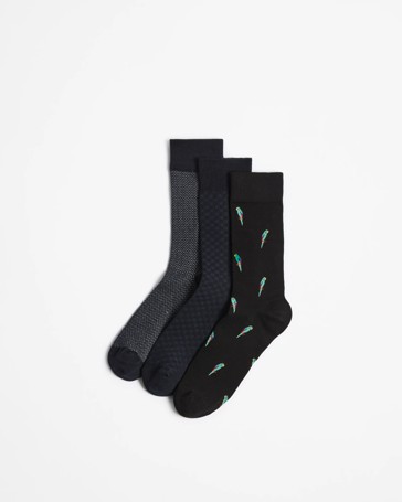 Australian Cotton Blend 3 Pack Business Crew Socks - Maxx - BIirds