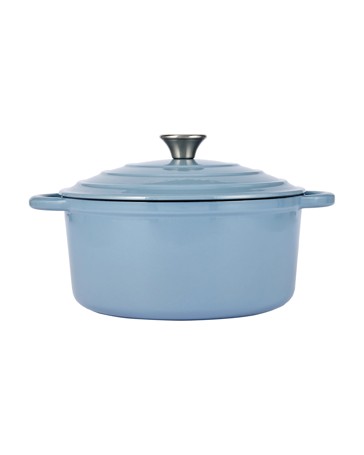 Anko 5L Cast Iron Casserole - Light Blue