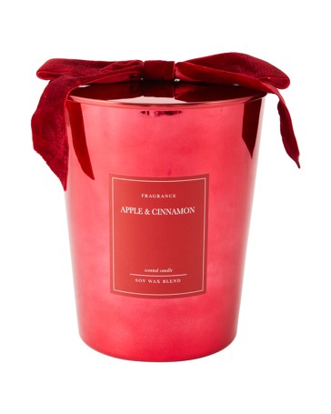 Anko Christmas XL Red Metallic Glass Candle