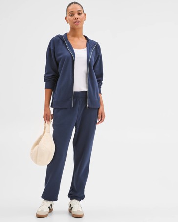 Active Australian Cotton Blend Fleece Zip Through Hoodie