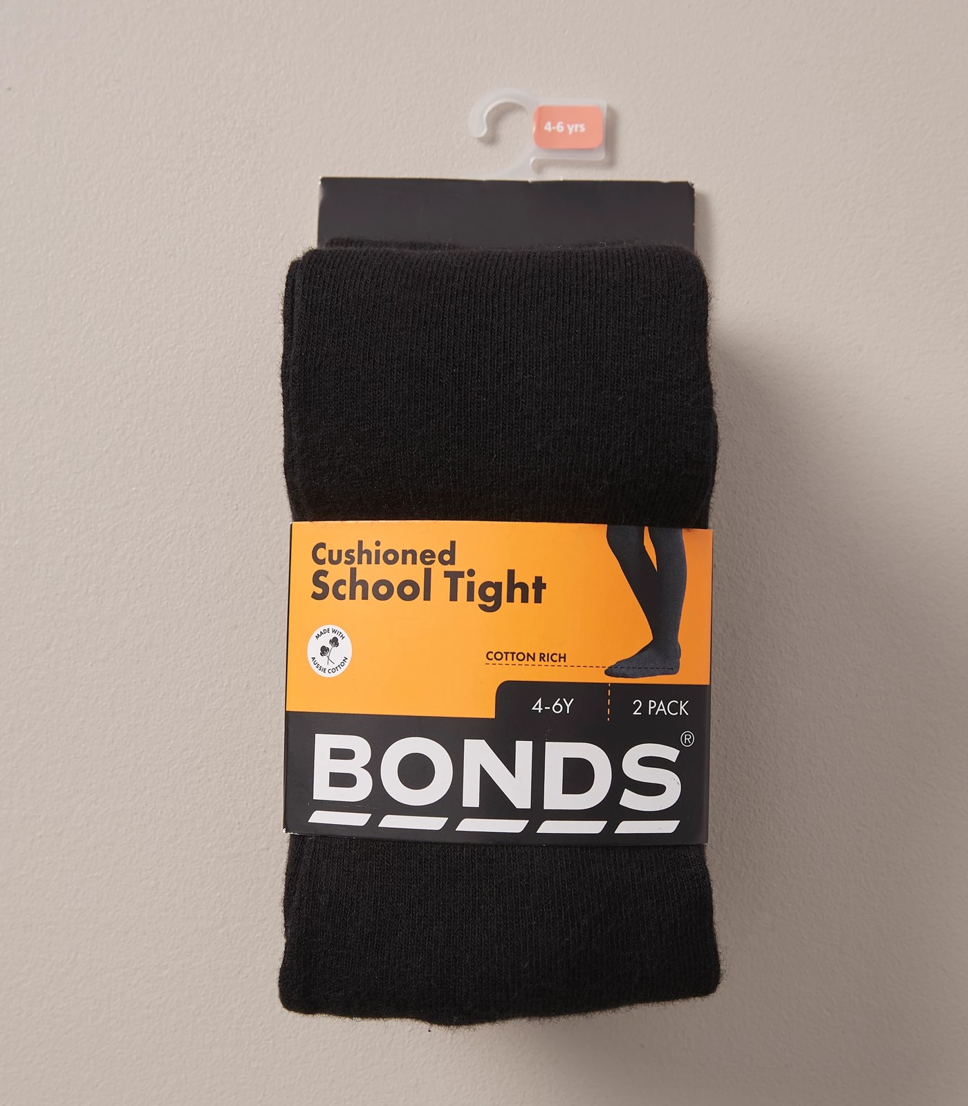 Bonds Cushioned School Tights 2 Pack - Black