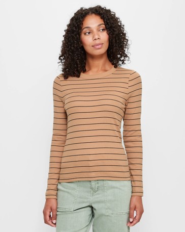 Australian Cotton Long Sleeve Rib Layering T-Shirt