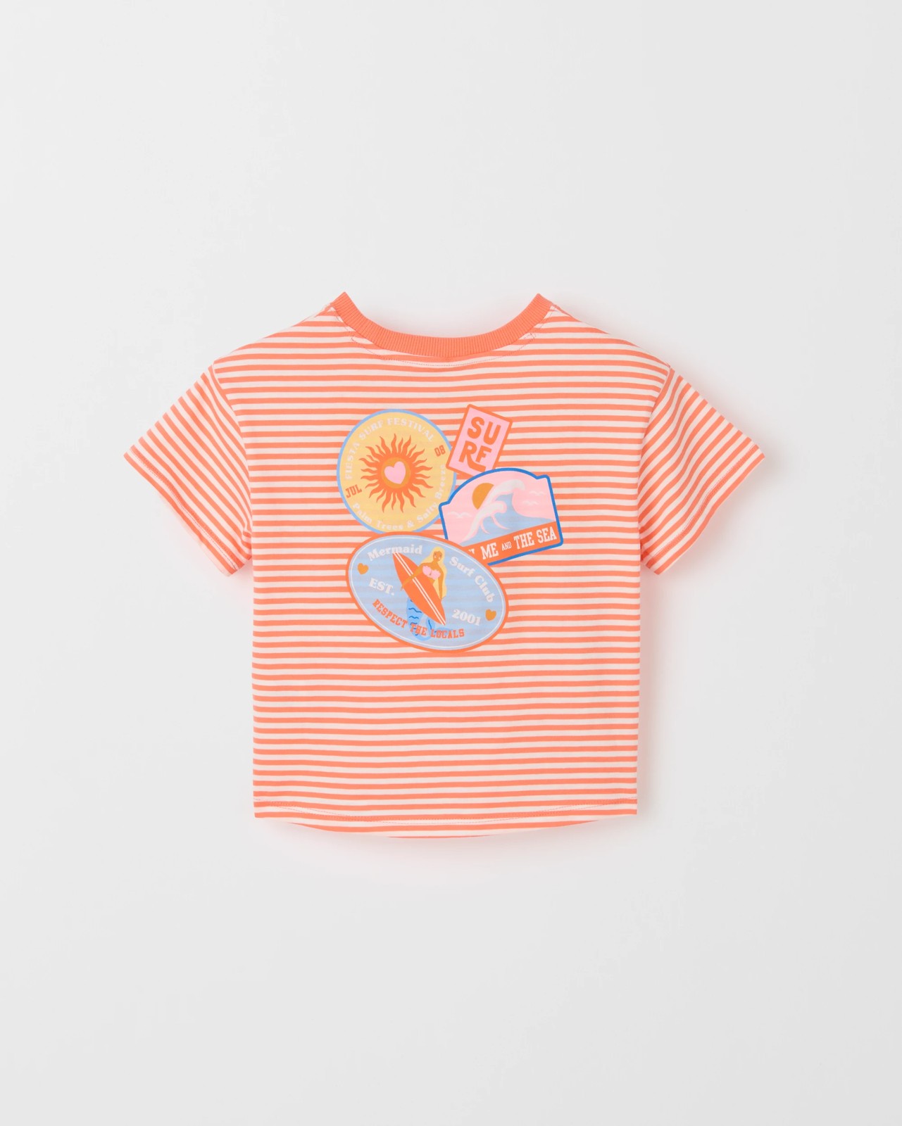 Australian Cotton Oversized T-Shirt - Orange Stripe Sporty 5 of 5