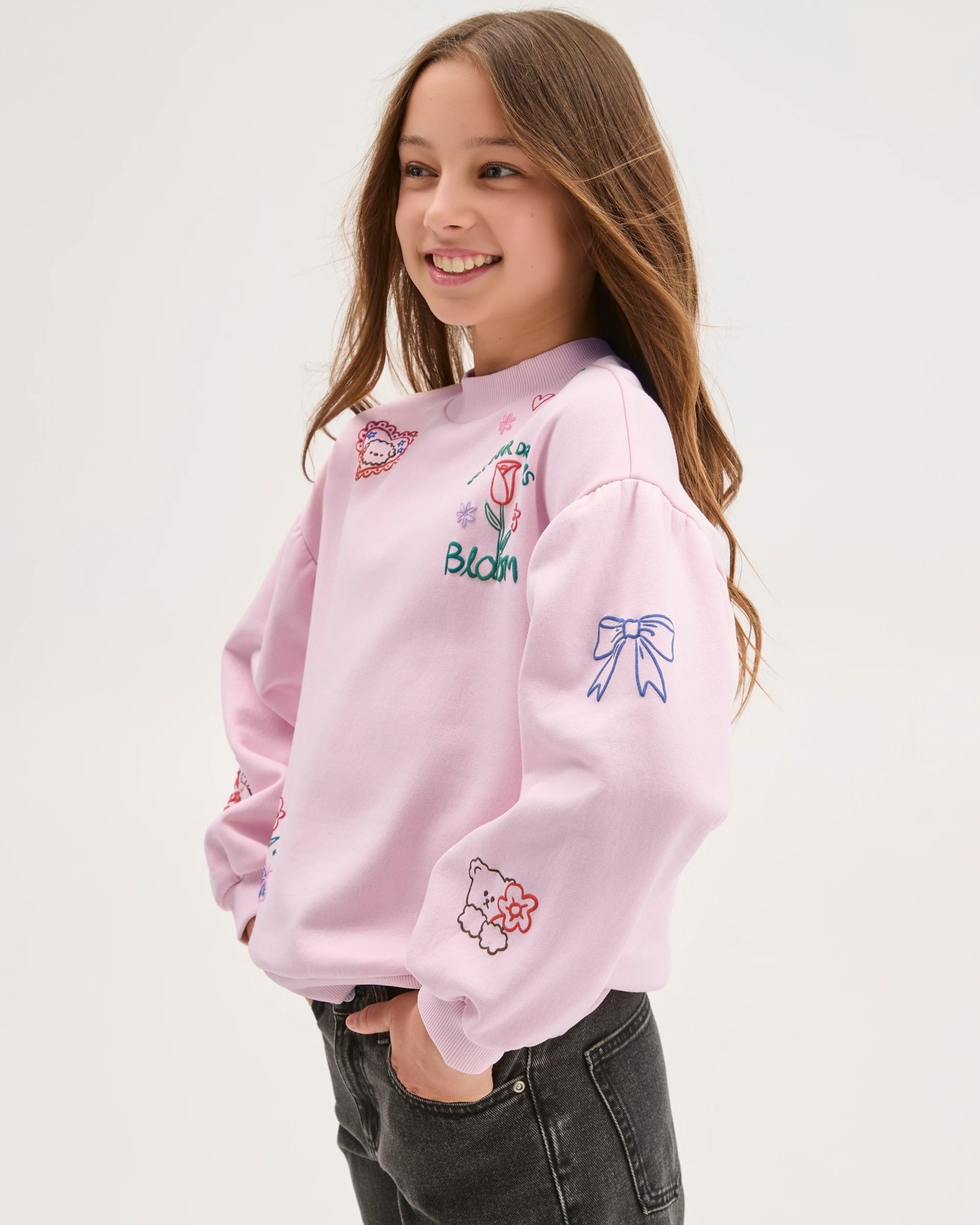 Australian Cotton Blend Balloon Sleeve Fleece Jumper 3 of 5