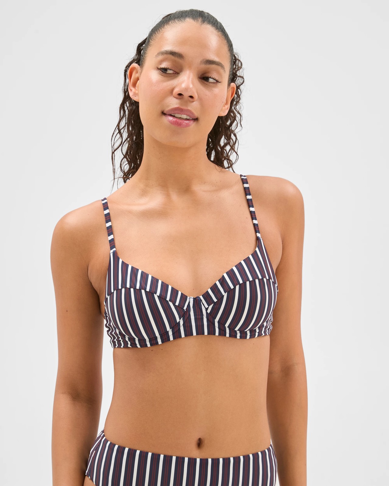 Underwire Swim Bikini Top - Navy Cinnabar Stripe 3 of 5