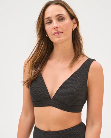 Resort V-Neck Crinkle Swim Bikini Top