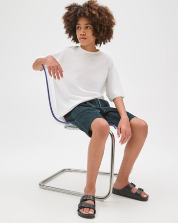 Cotton Elastic Waistband Corduroy Shorts
