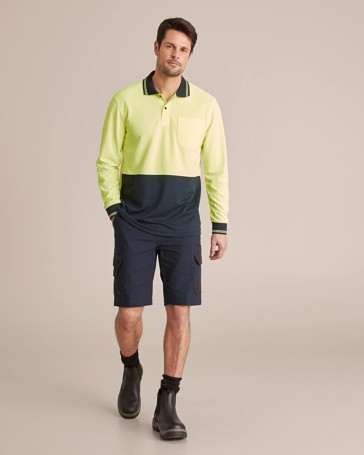 Graphite Hi-Visibility Long Sleeve Polo Shirt