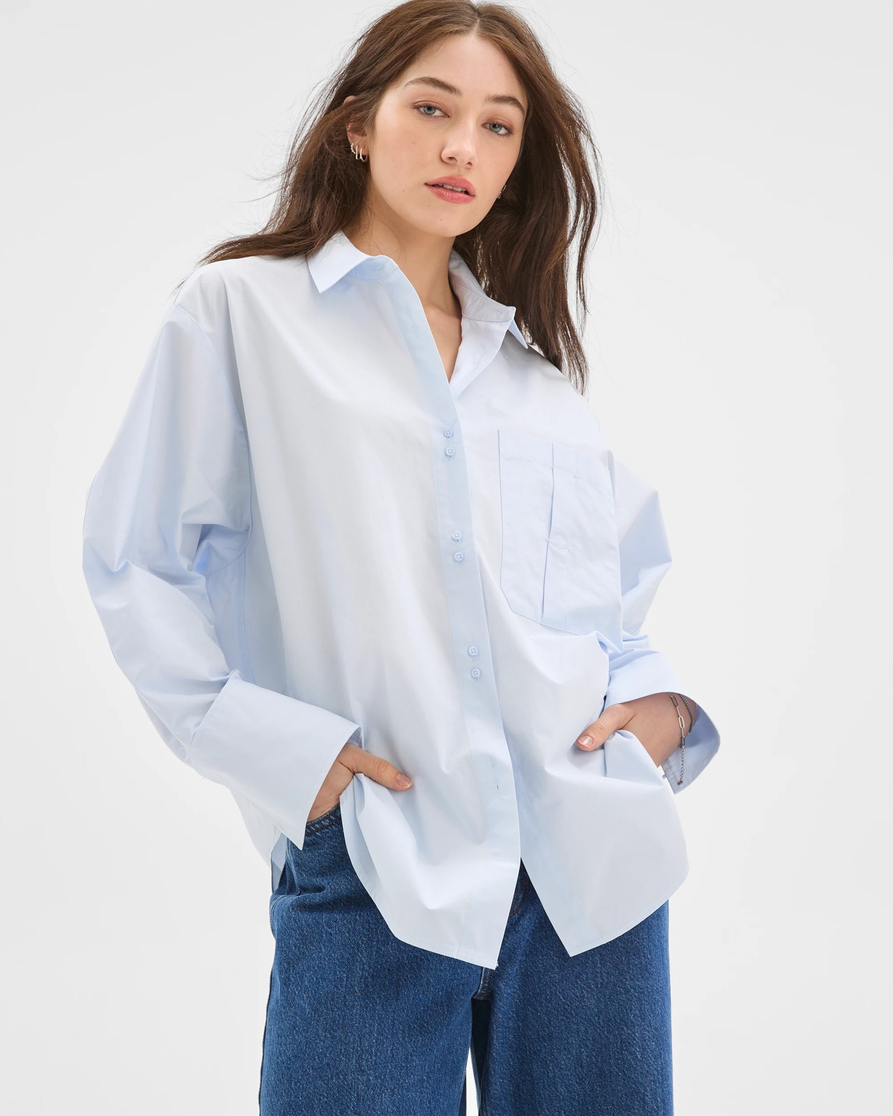 Lily Loves Australian Cotton Poplin Shirt - Glacier 2 of 6