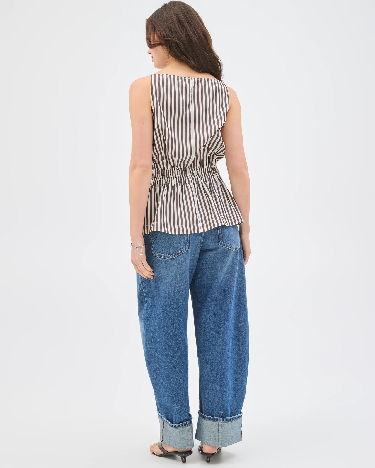 Lily Loves Lyocell Shell Top - Bark Stripe 6 of 6
