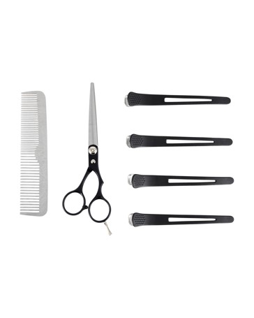 OXX Cosmetics 6 Pack Hairdressing Scissor - Comb & Clip Set