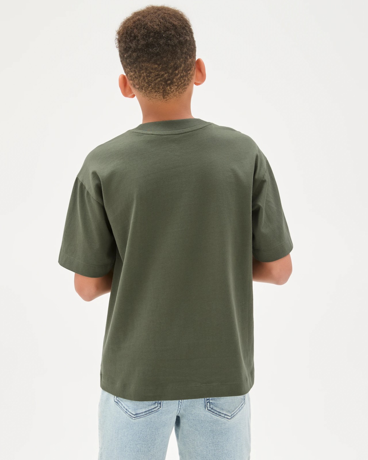 Australian Cotton Oversized Plain T-Shirt - Green 5 of 5