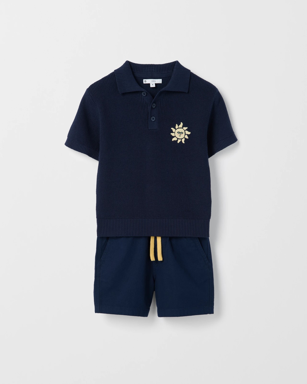 Australian Cotton Polo T-Shirt & Shorts Set - Navy Blue 6 of 6