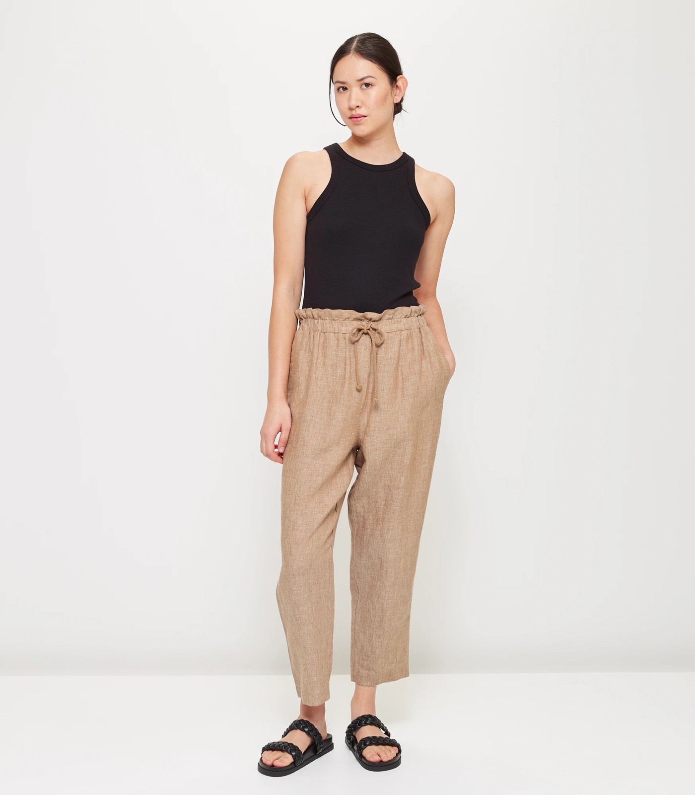 European Linen Tapered Pants