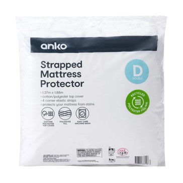 Strapped Mattress Protector, Double Bed - Anko