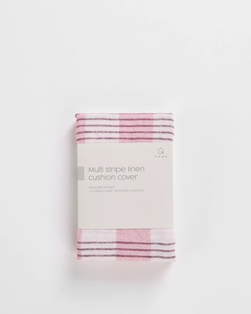 Multi Stripe Linen Cushion Cover