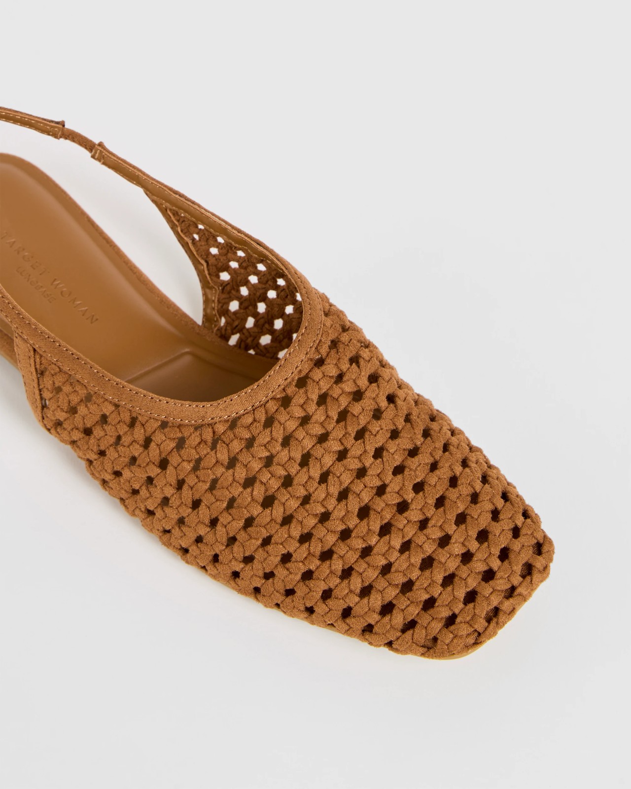 Pointed Sling Back Weave Ballet Flats - Tan 3 of 3