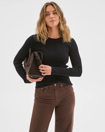 Australian Cotton Blend Variegated Rib Knitted Jumper