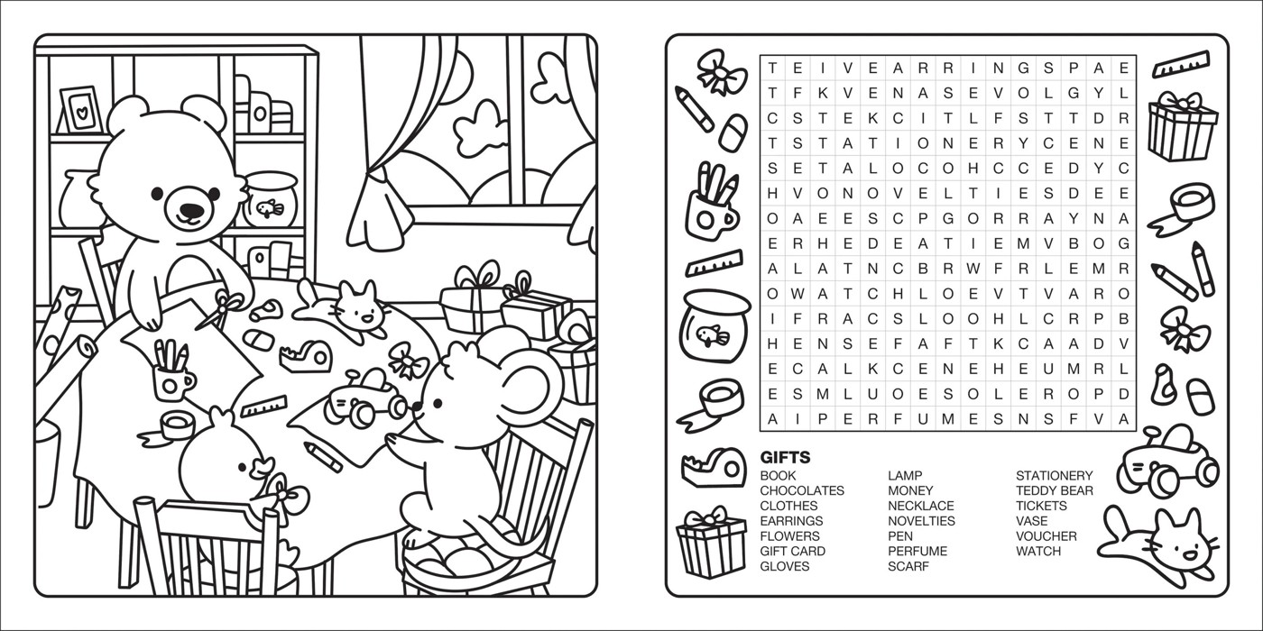 Happy Days: Clever Cuties Cosy Colouring and Word Search - Book 4 of 4