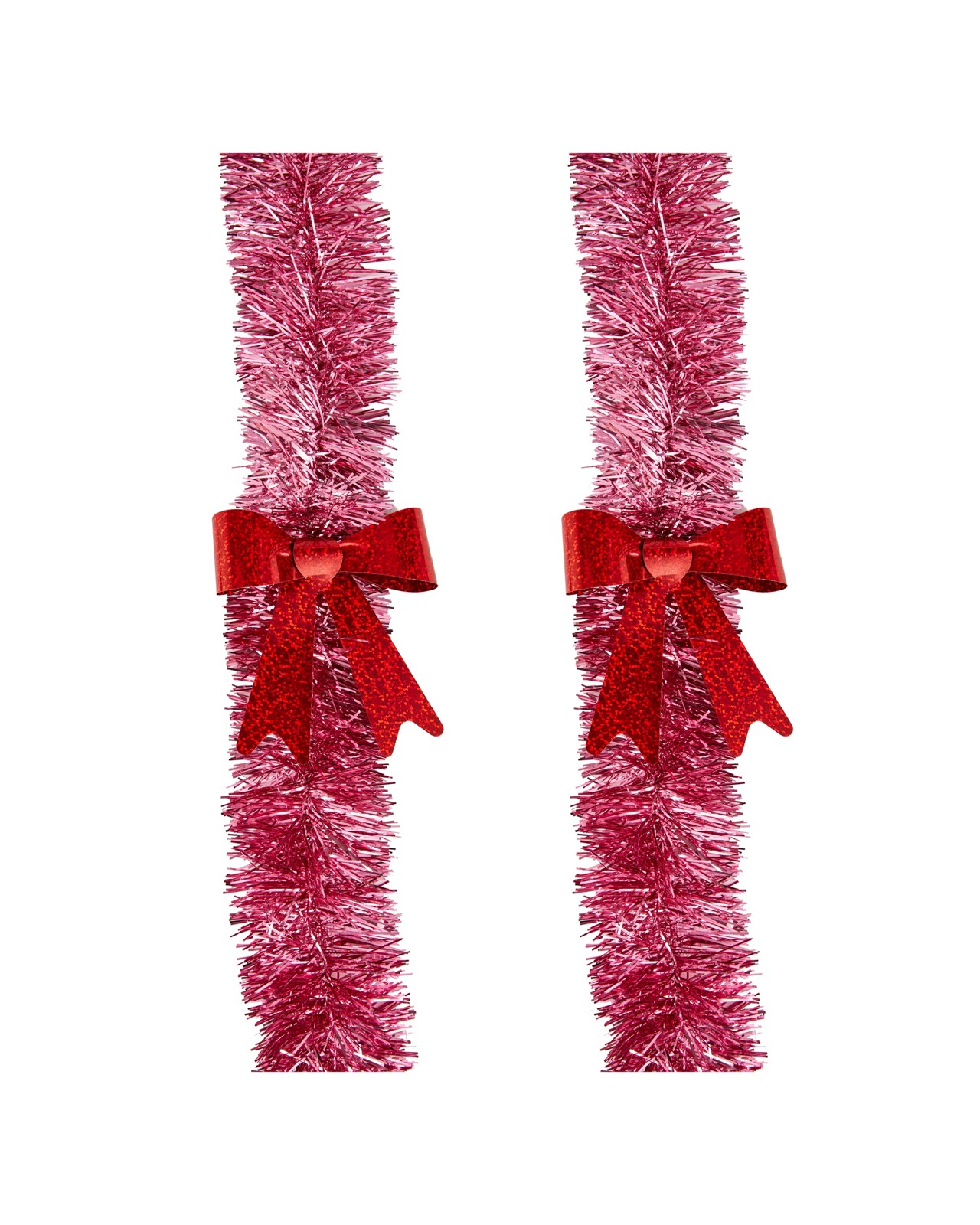Anko 6m Pink with Red Bow Christmas Tinsel 4 of 4