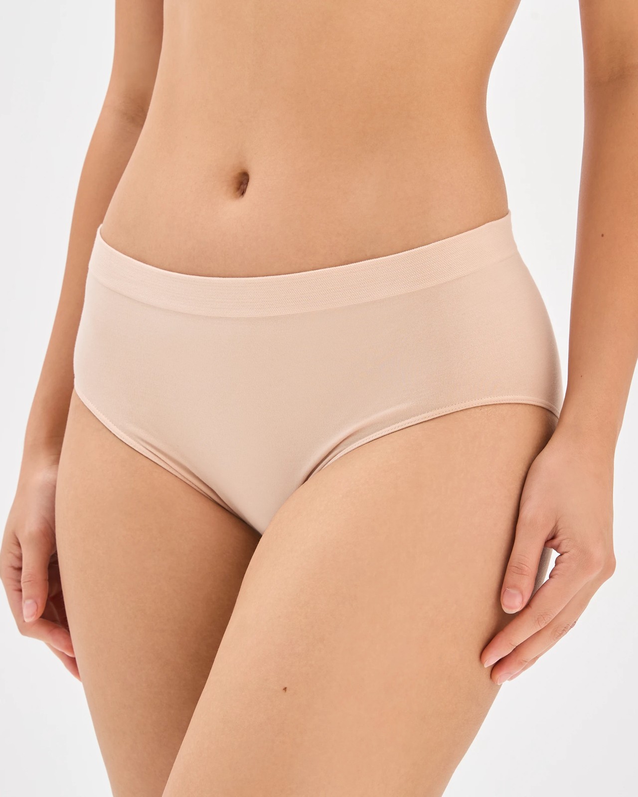 Australian Cotton Blend 2 Pack Seamfree Midi Briefs - Bare Beauty 3 of 4