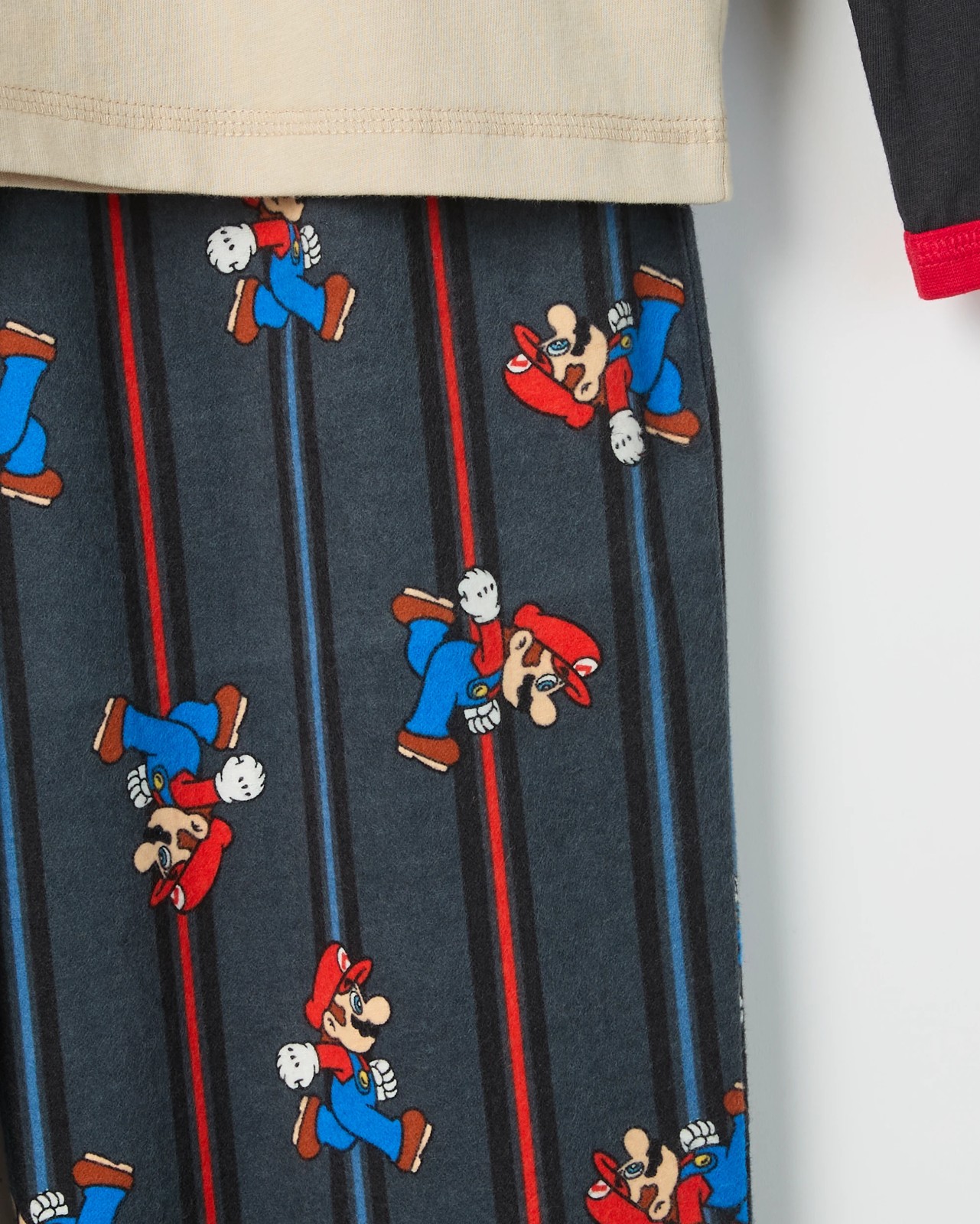 Super Mario Australian Cotton Older Boys Knit/Flannel Pyjama Set 3 of 3