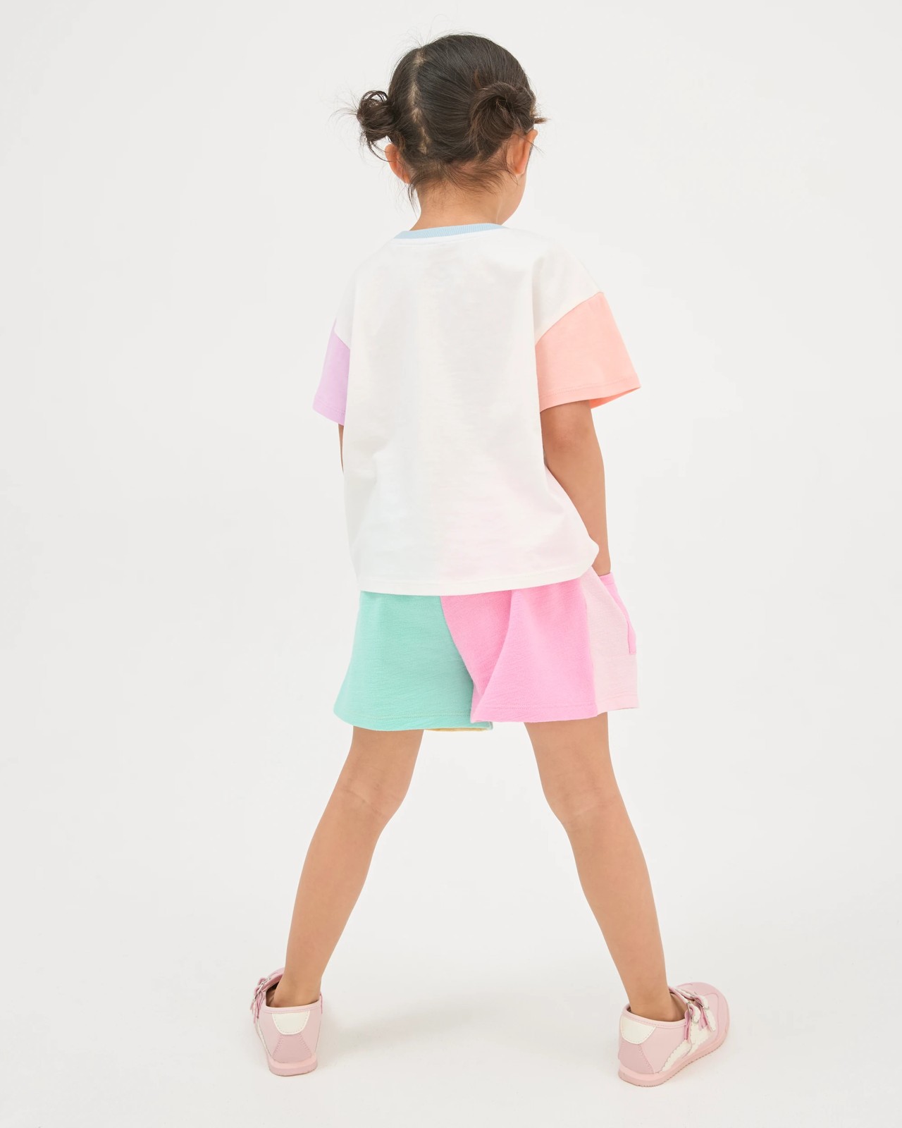 Australian Cotton Blend Fashion Knit Shorts - Multi Colourblock 4 of 6