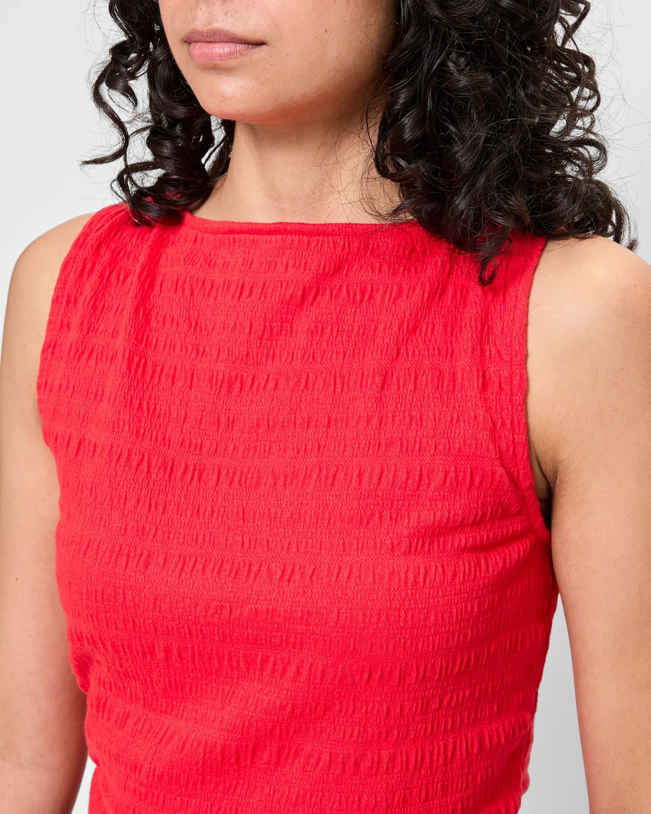 Sleeveless Textured Boat Neck Tank Top 5 of 5