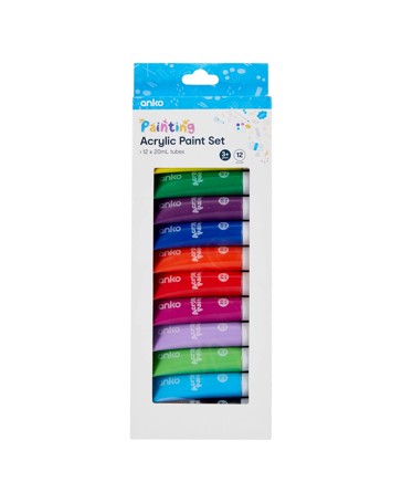 Anko 12 Pack Acrylic Paint Set