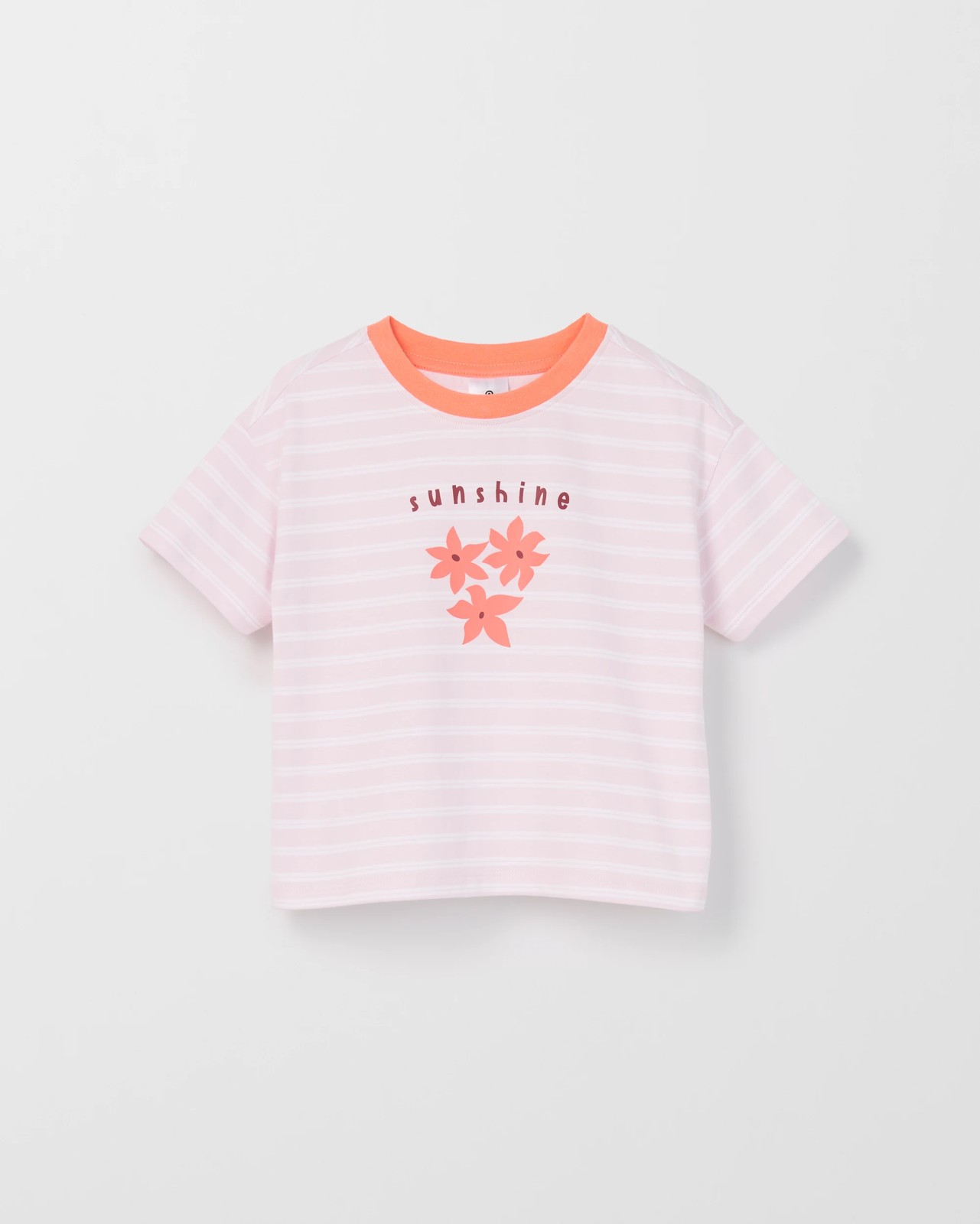 Baby Organic Cotton Placement Print Oversized T-Shirt - Sunshine Stripe Lila 4 of 5