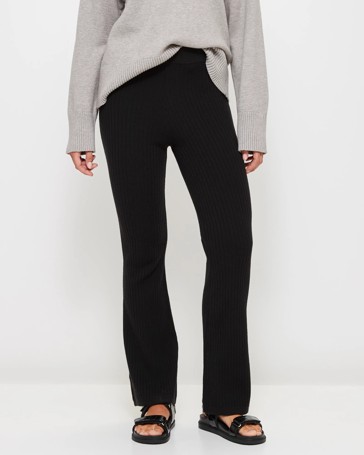 Piping Hot Wide Leg Knit Pants