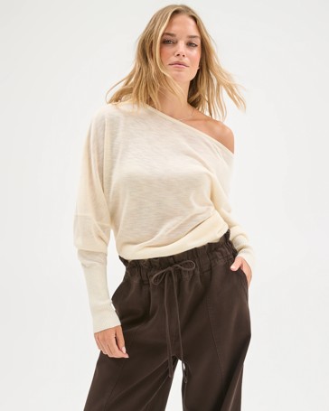 Lily Loves Slub Off Shoulder Knit Top