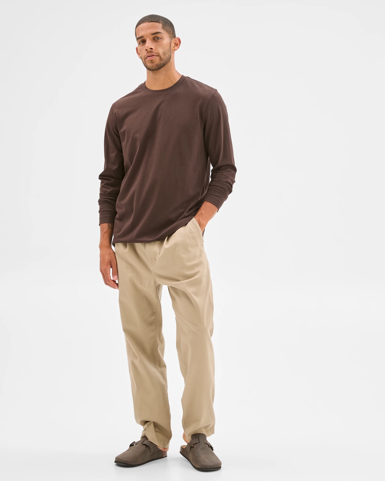 Australian Cotton Long Sleeve T-Shirt - Choc Torte 2 of 6