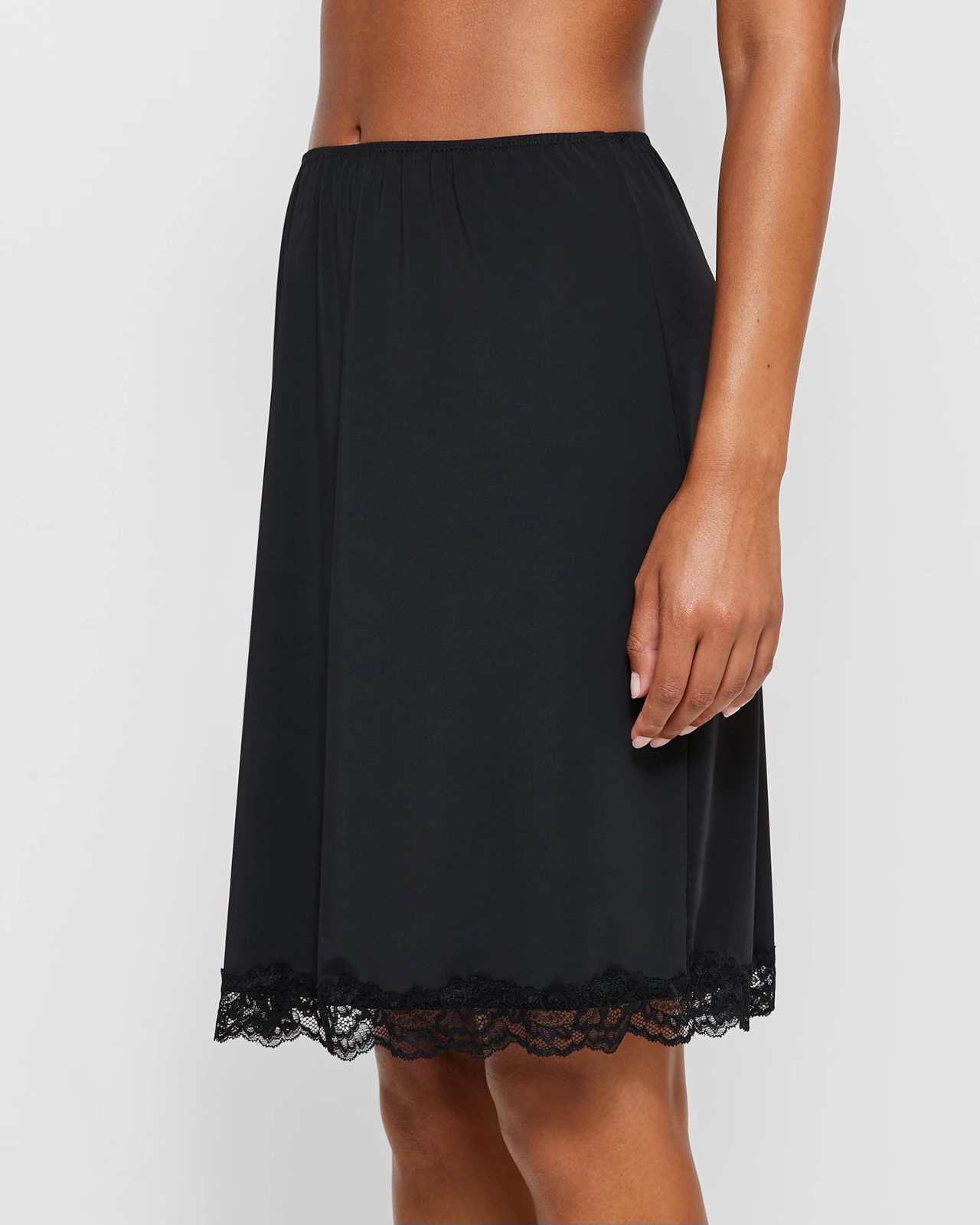 Luxe Smooth Touch Lace Trim Half Slip - Black | Target Australia