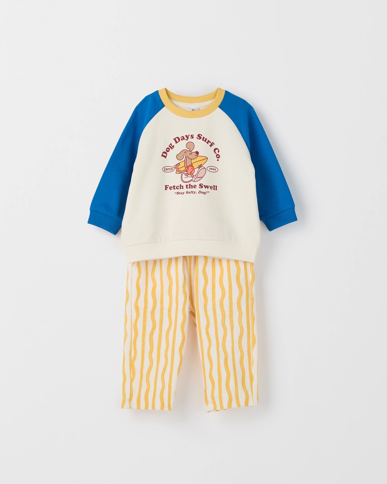 Baby Organic Cotton Jumper & Pants 2 Piece Set - Dog Gardenia 4 of 6