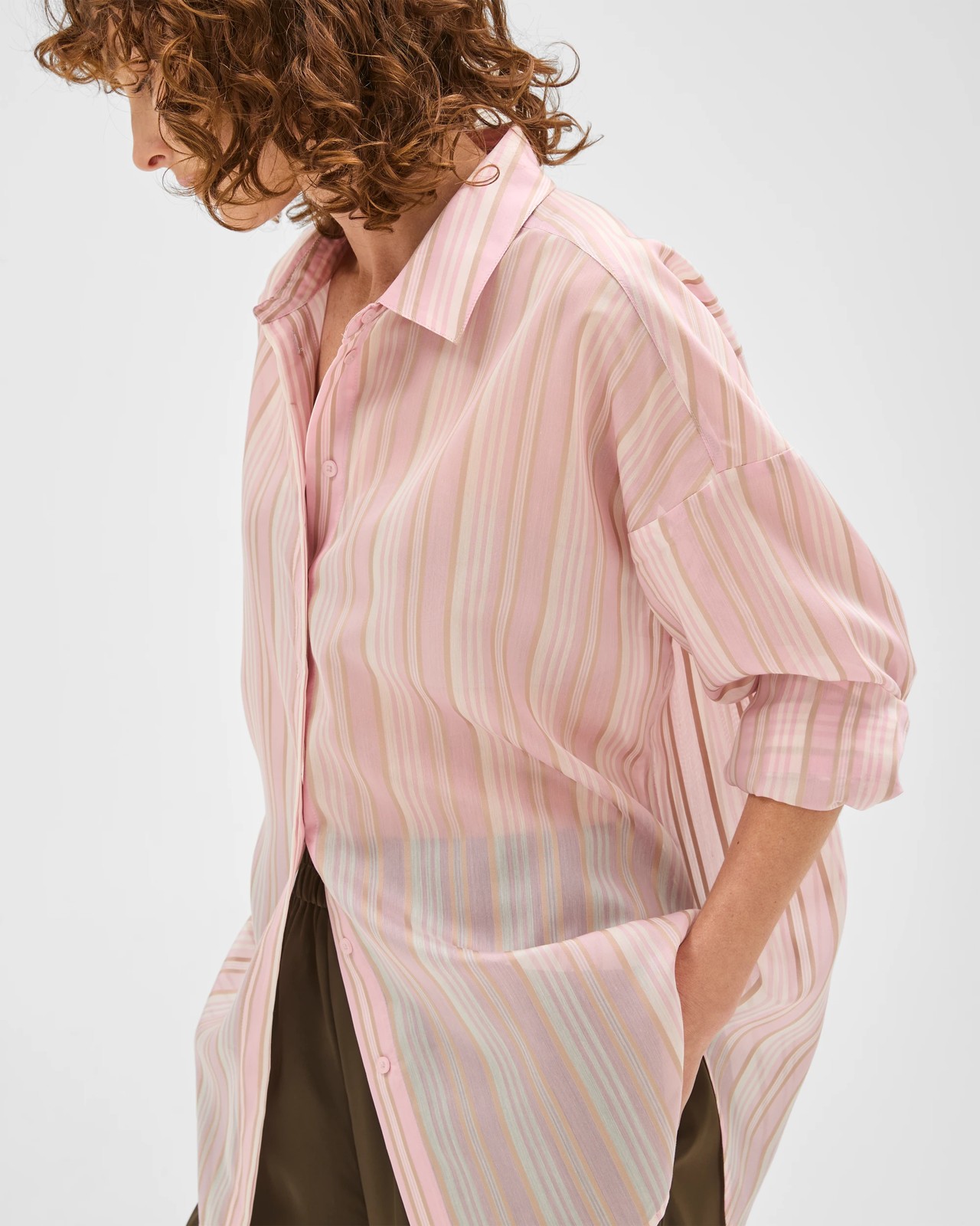 Preview Woven Striped Shirt - Ice Berry Stripe 3 of 5