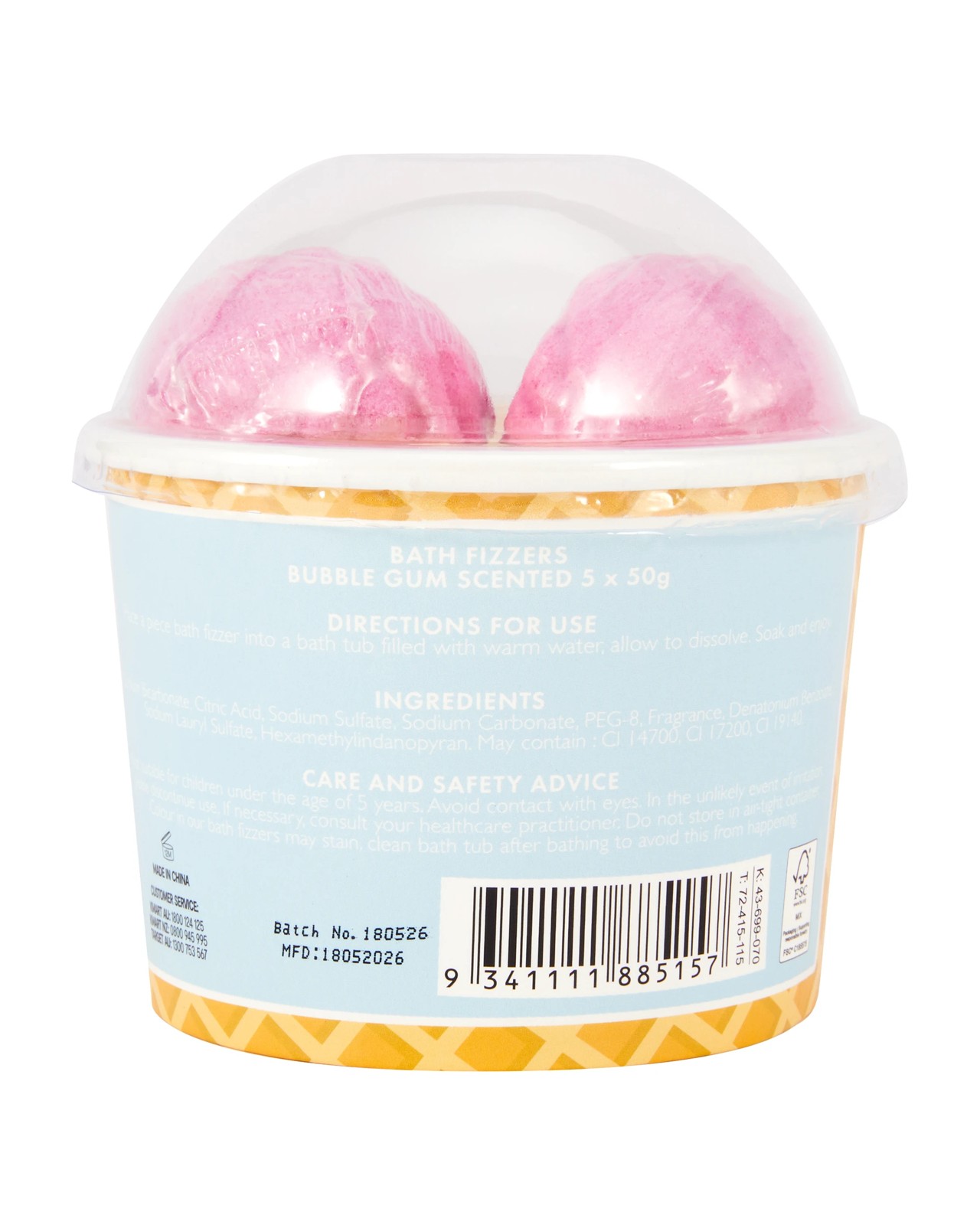 OXX Beauty 5 Pack Bath Fizzer - Bubble Gum Scented 5 of 5