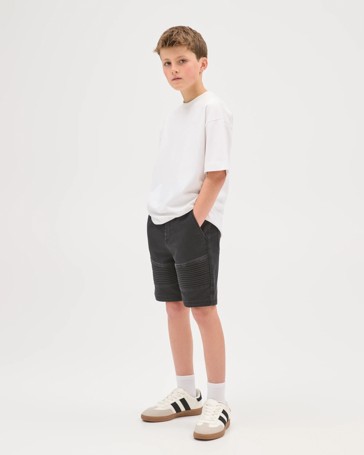 Knee Length Denim Biker Shorts