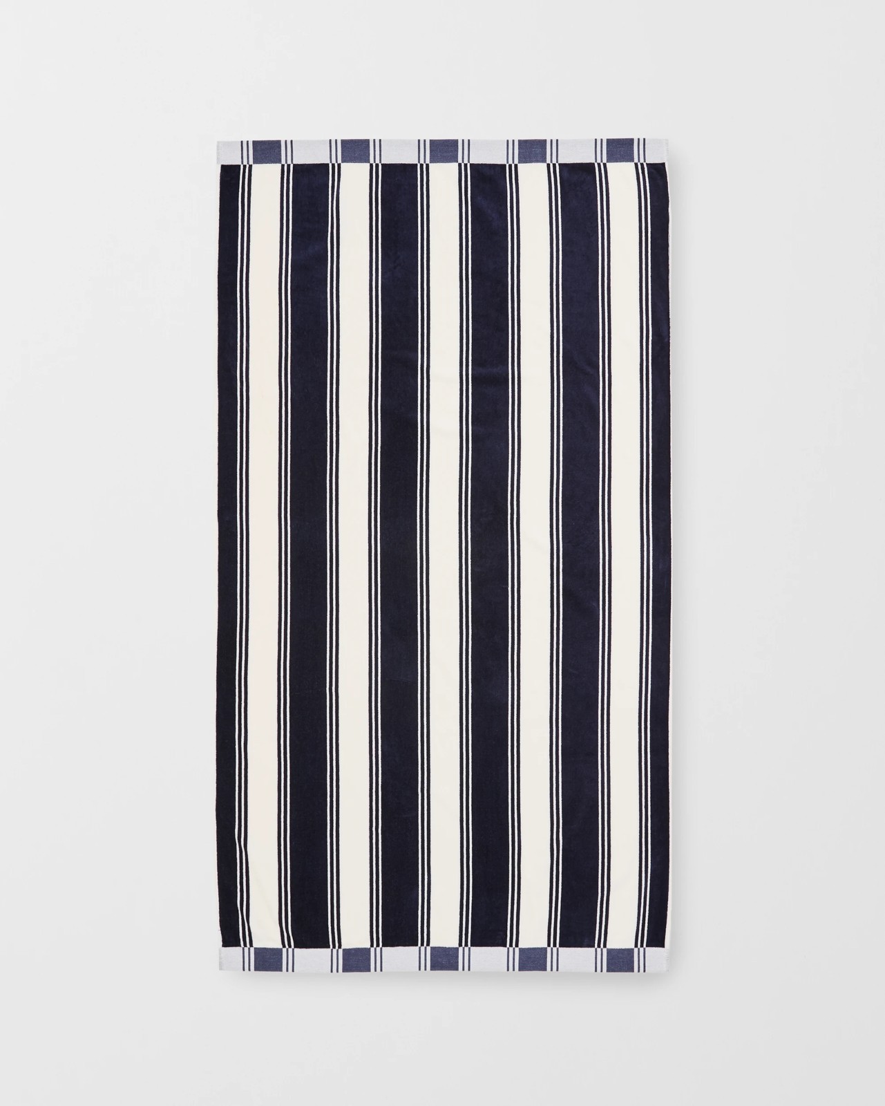 Byron Stripe Australian Cotton Adult Beach Towel - Navy 1 of 2