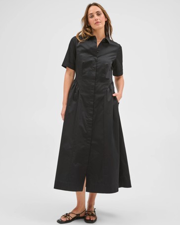 Preview Australian Cotton Volume Midi Shirt Dress