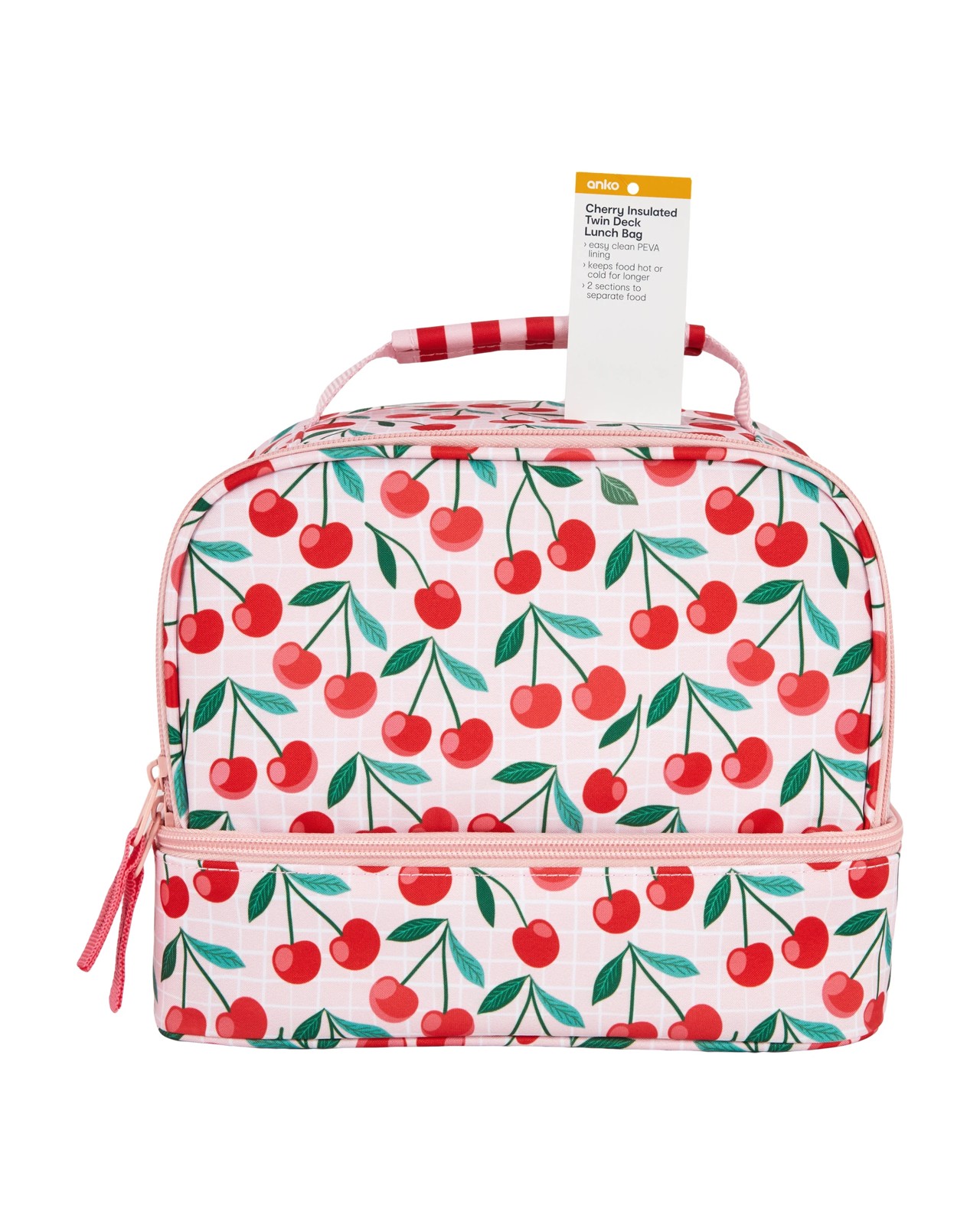 Anko Cherry Insulated Twin Deck Lunch Bag 4 of 4