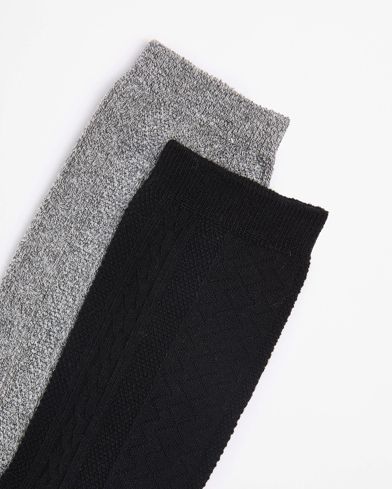 Bamboo 2 Pack Cable Boot Socks - Black 2 of 3